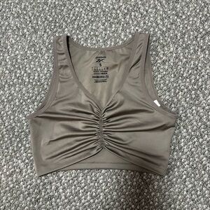 Reebok Taupe Ruched Sports Bra
